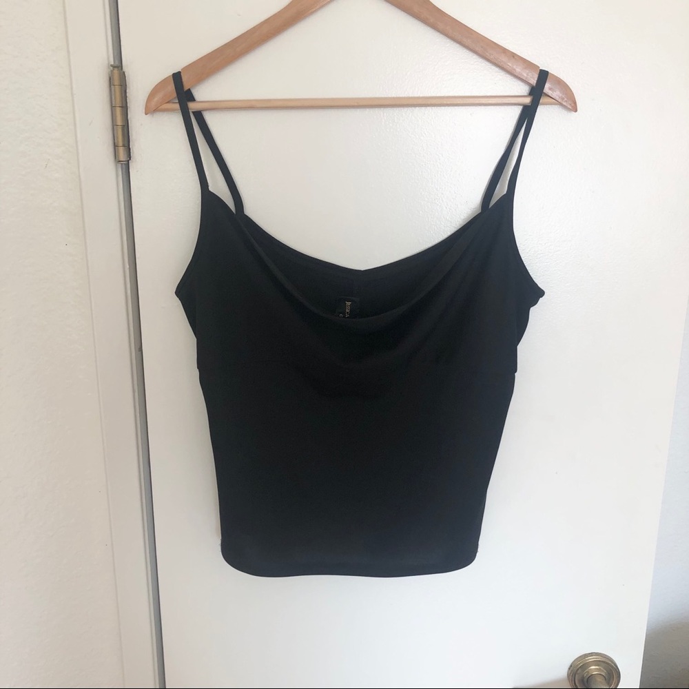 Black Cowl Neck Tank Top